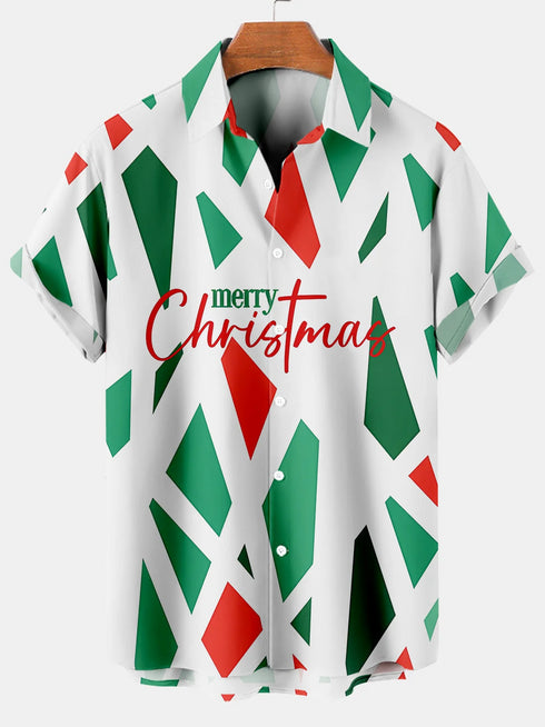 Men's Christmas Funny Graphic Short Sleeve Hawaiian Shirt